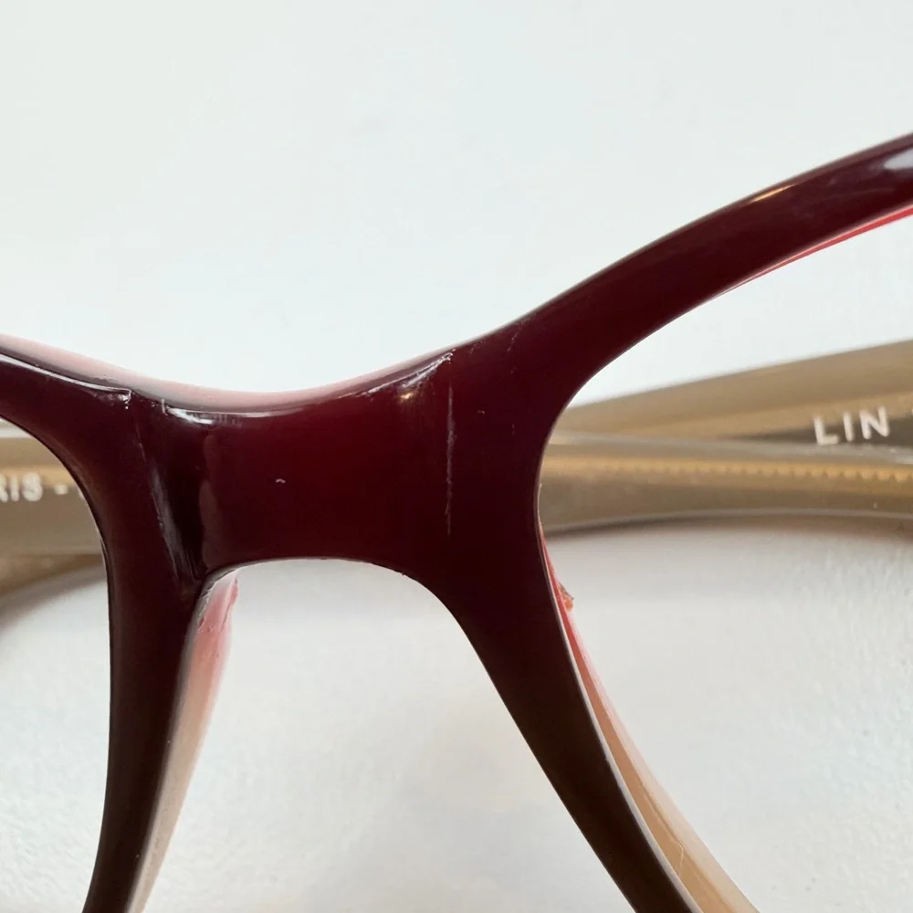 Jean Lafont Paris Red Brown‎ LIN 1013 53•16•138 Rectangle Eyeglasses FRAMES ONLY
